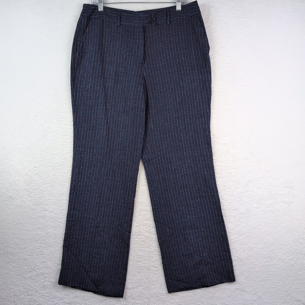 Etro Milano‎ 100% Linen Pants Boho Italy Size 48 Blue Orange Stripe USA Size 12